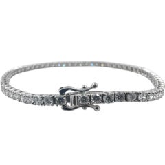 14k White Gold Tennis Bracelet with Lab Grown Diamonds 3.71 Carat Size 6.75" New