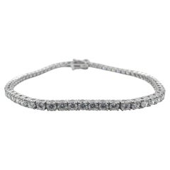 14k White Gold Tennis Bracelet with Lab Grown Diamonds 3.71 Carat Size 6.75" New