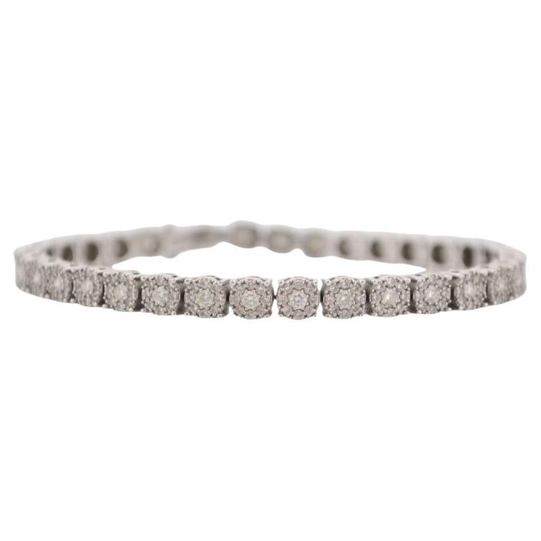 Bracelet tennis en or blanc 14 carats avec diamants naturels