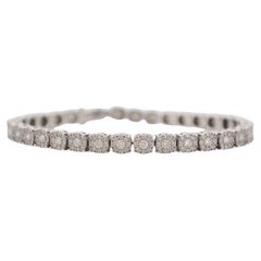 Bracelet tennis en or blanc 14 carats avec diamants naturels