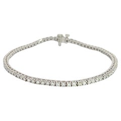 14k Weißgold-Tennisarmband mit natürlichen Vollschliff- G/H Vs/Si1 - 2ct