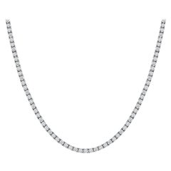 14k White Gold Tennis Necklace. 20 Carats F-G Color Vs Clarity, 18 Inches