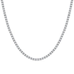 14k White Gold Tennis Necklace. 20 Carats F-G Color Vs Clarity, 22 Inches
