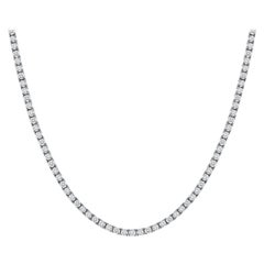 14k White Gold Tennis Necklace. 20 Carats F-G Color Vs Clarity, 22 Inches