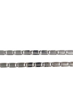 Collier à maillons texturés en or blanc 14K #23854