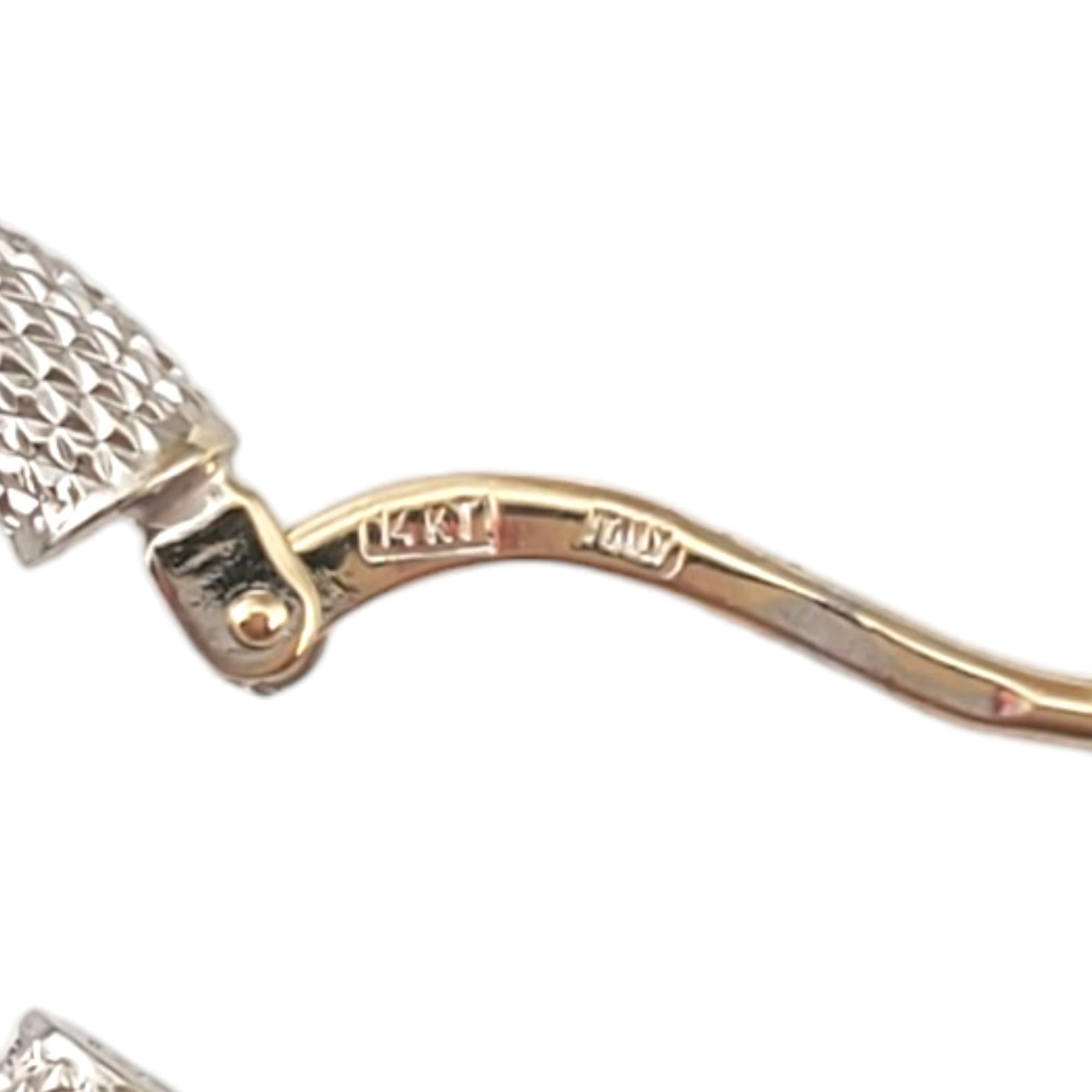 14K White Gold Textured Snake Skin Hoop Earrings #17942 4