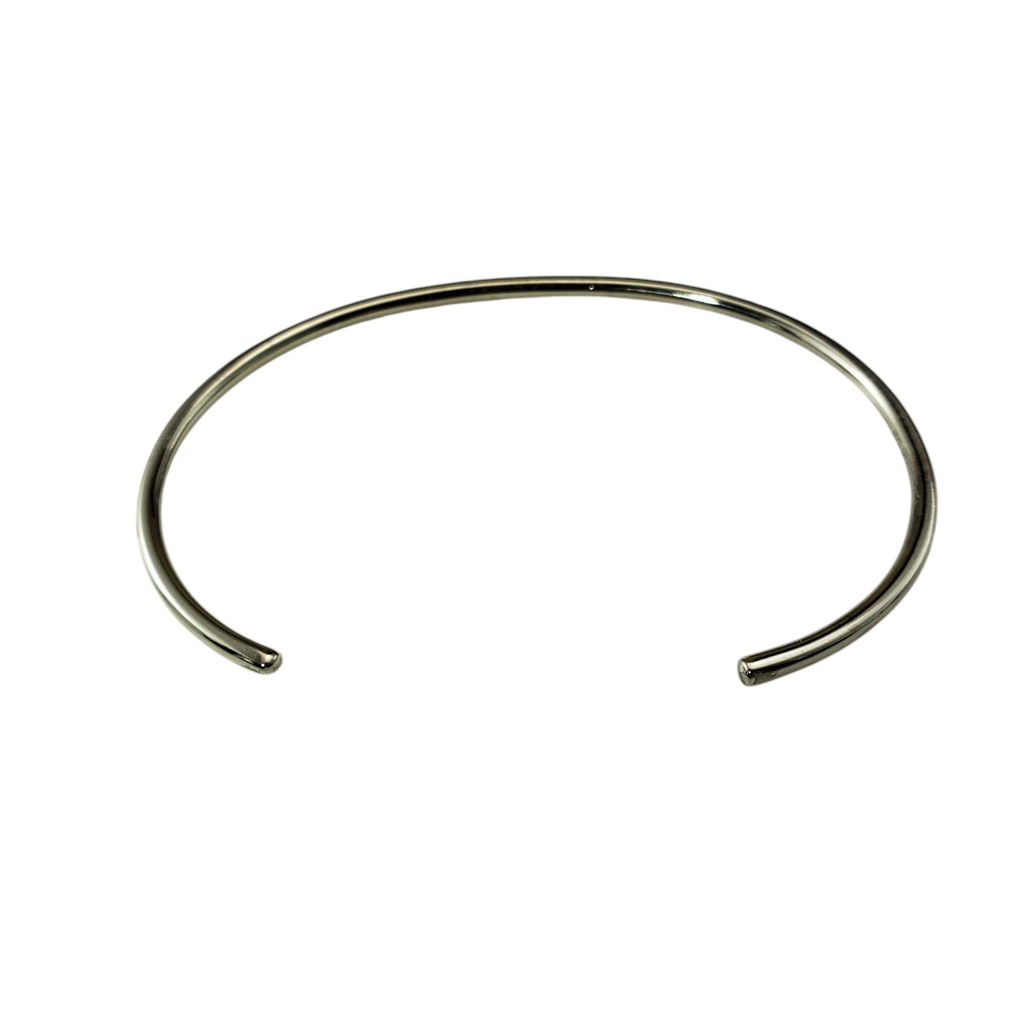 14K White Gold Thin Diamond Cuff Bracelet #20886 In Good Condition In Washington Depot, CT