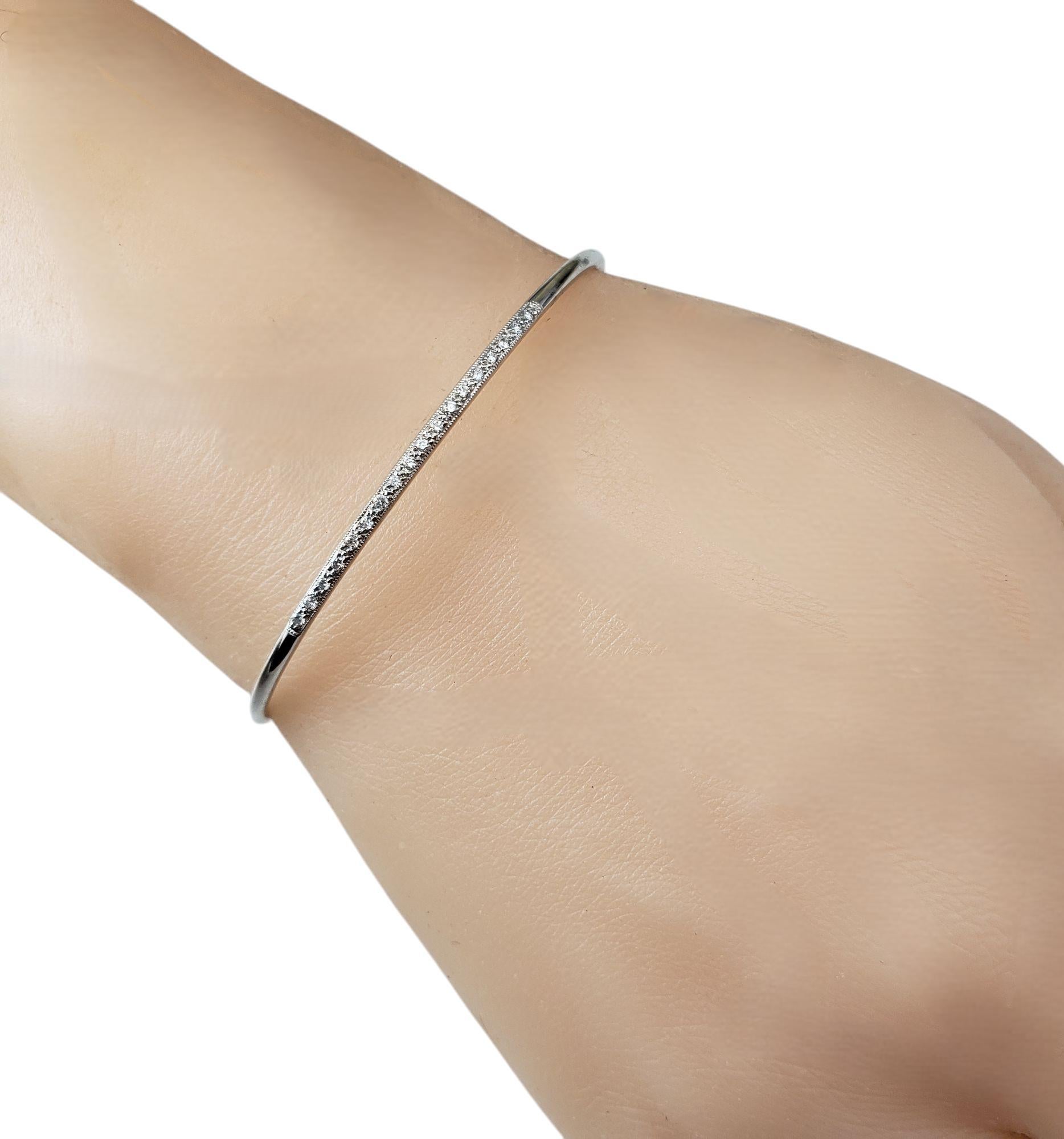 14K White Gold Thin Diamond Cuff Bracelet #20886 2