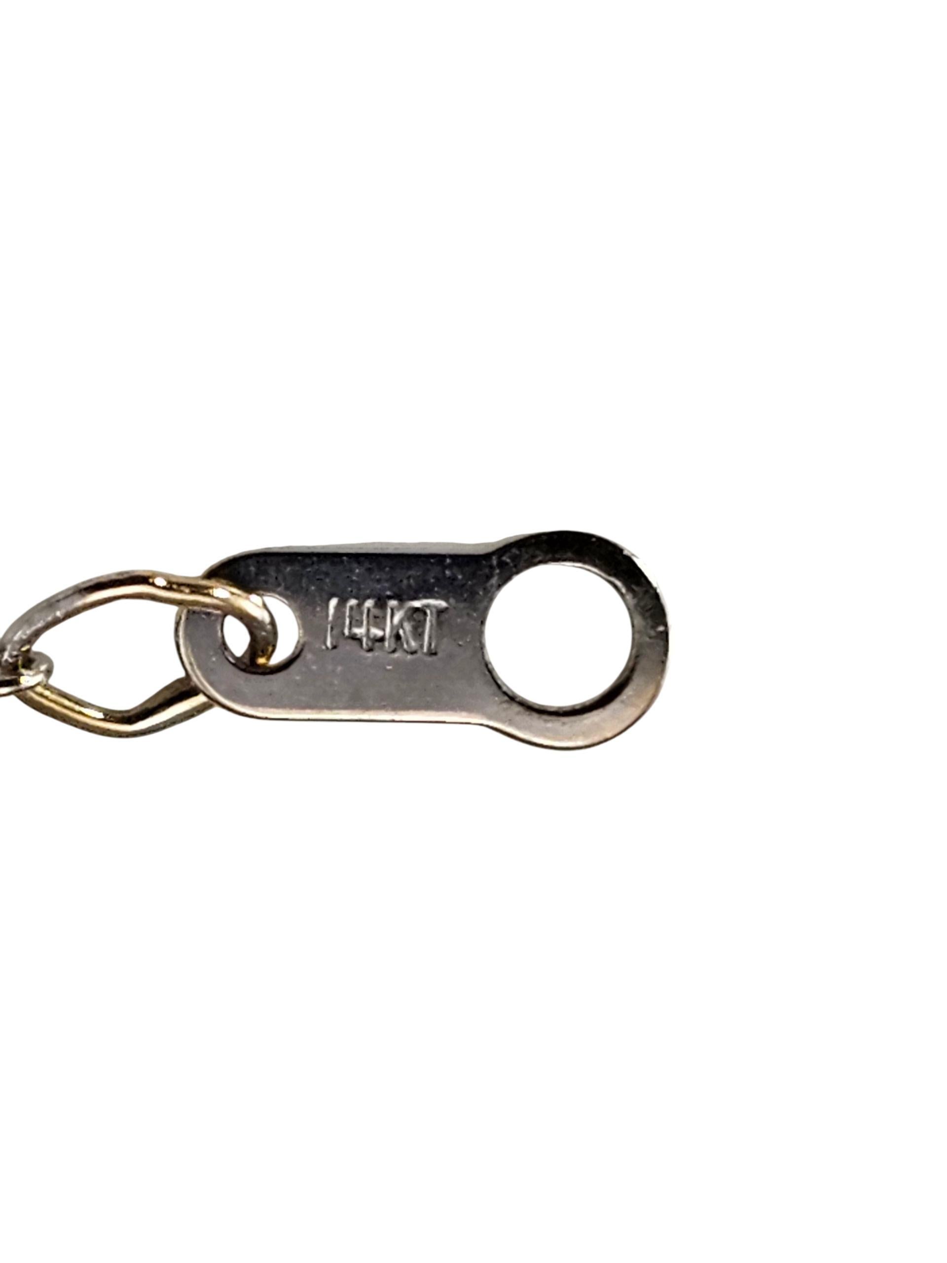 Collana con tre pietre di diamante in oro bianco 14K #23891 In condizioni buone in vendita a Washington Depot, CT