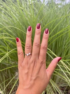 14K White Gold Toi Et Moi Heart and Pear Diamond Ring