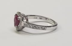 14k white gold Tourmaline Heart Shape Cut and Diamond Halo Ring
