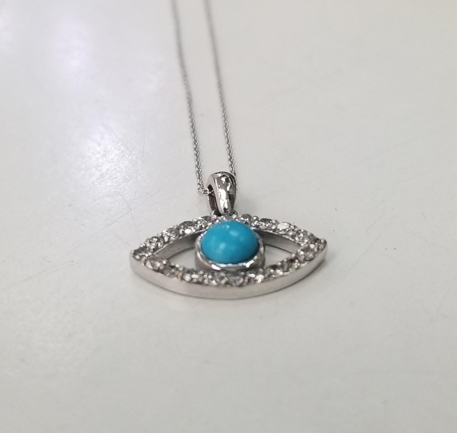 Total Carat Weight:APPROX 0.31CT
Style:Chain
WEIGHT:3GR
Base Metal:Gold
Diamond Clarity Grade:Slightly Included (SI1)
Setting Style:Prong
Number of Gemstones:20
Type:Necklace
Secondary Stone:Turquoise 
Cut Grade:Very Good
Main Stone Color:NEAR