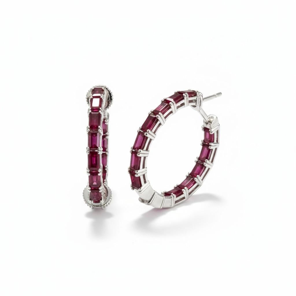 Orecchini a cerchio in oro bianco 14K 