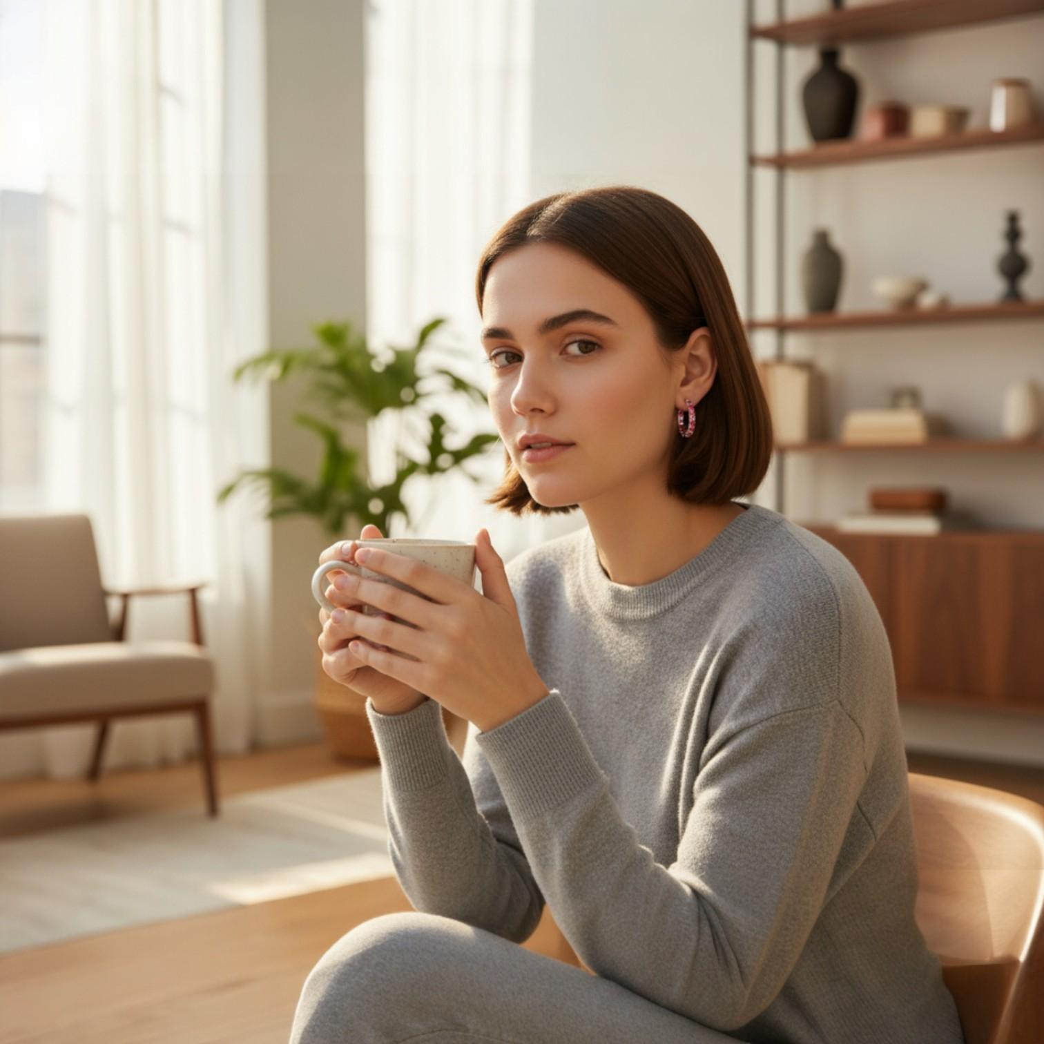 Orecchini a cerchio in oro bianco 14K 