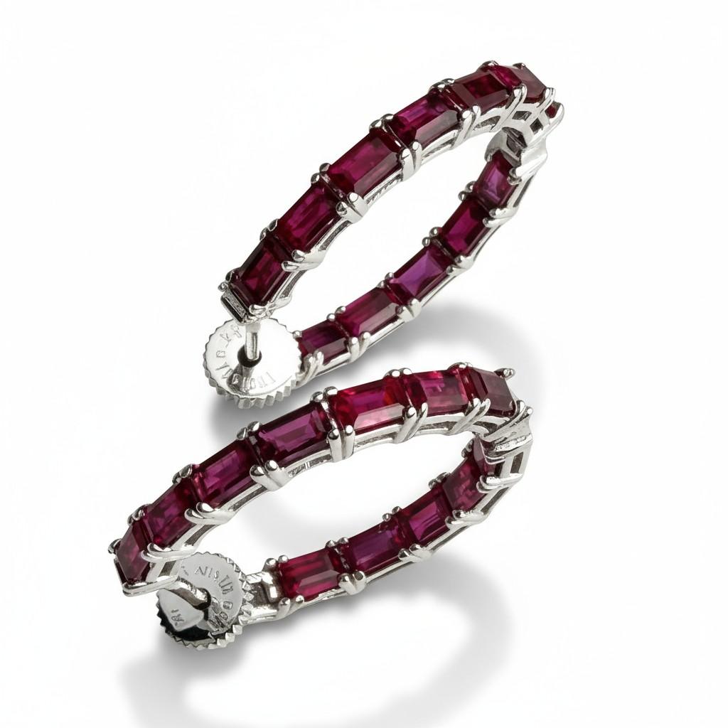 Orecchini a cerchio in oro bianco 14K 