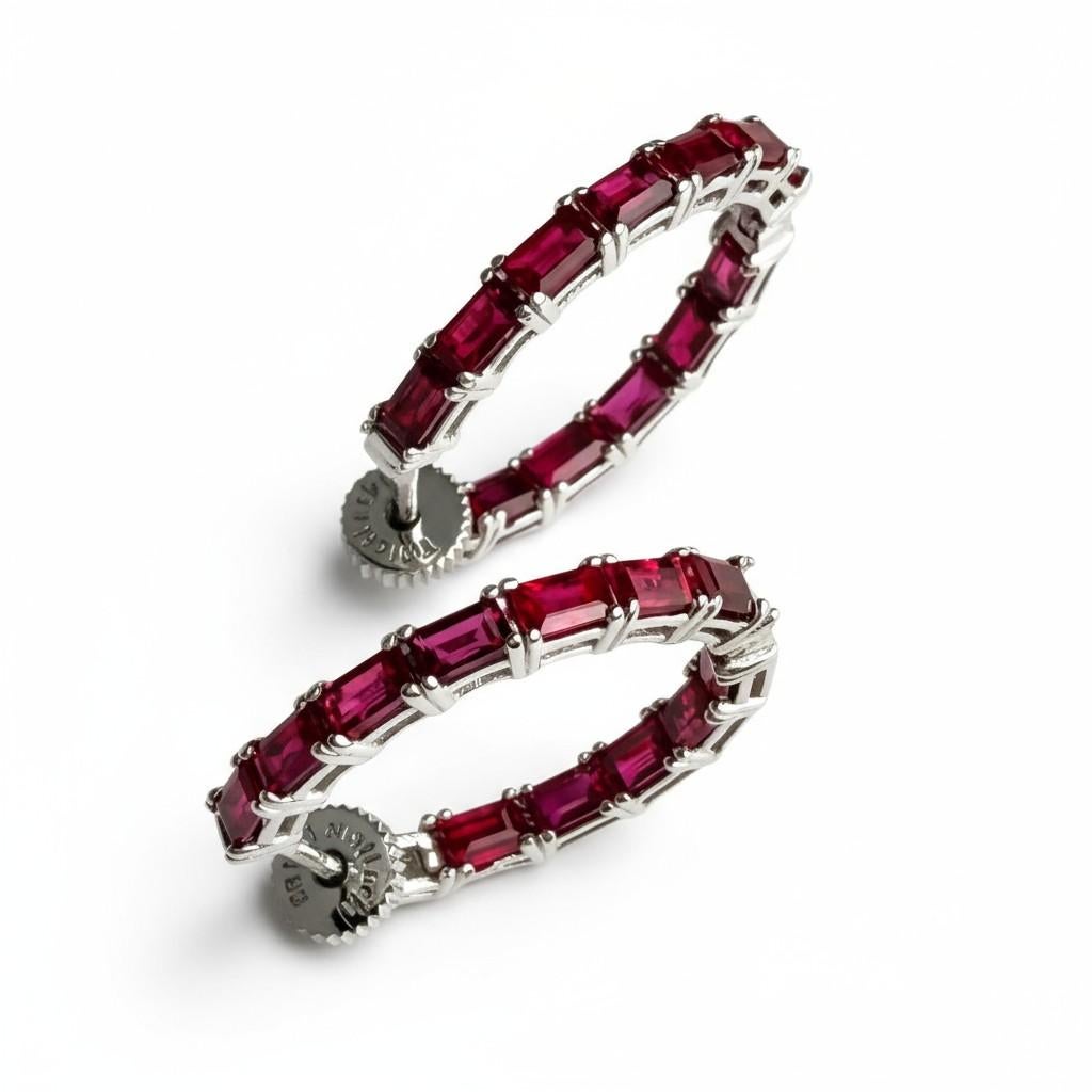 Orecchini a cerchio in oro bianco 14K 