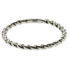 14K White Gold Twisted Rope Band Ring Size 5