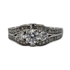 14K White Gold Two-Piece Diamond Ring 1.48tcw with GIA Certified Center