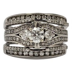 14K White Gold Two-Piece Diamond Ring 1.48tcw with GIA Certified Center