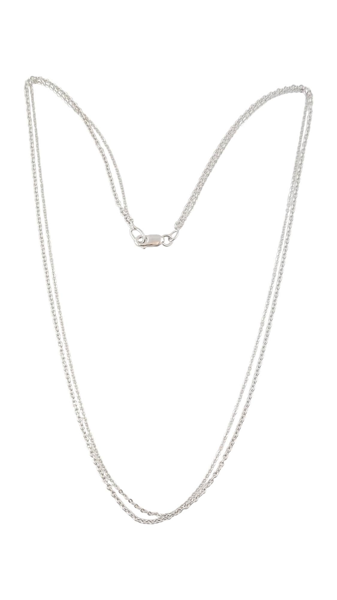 14K White Gold Two-Strand Chain Necklace #16318 In Good Condition For Sale In Washington Depot, CT