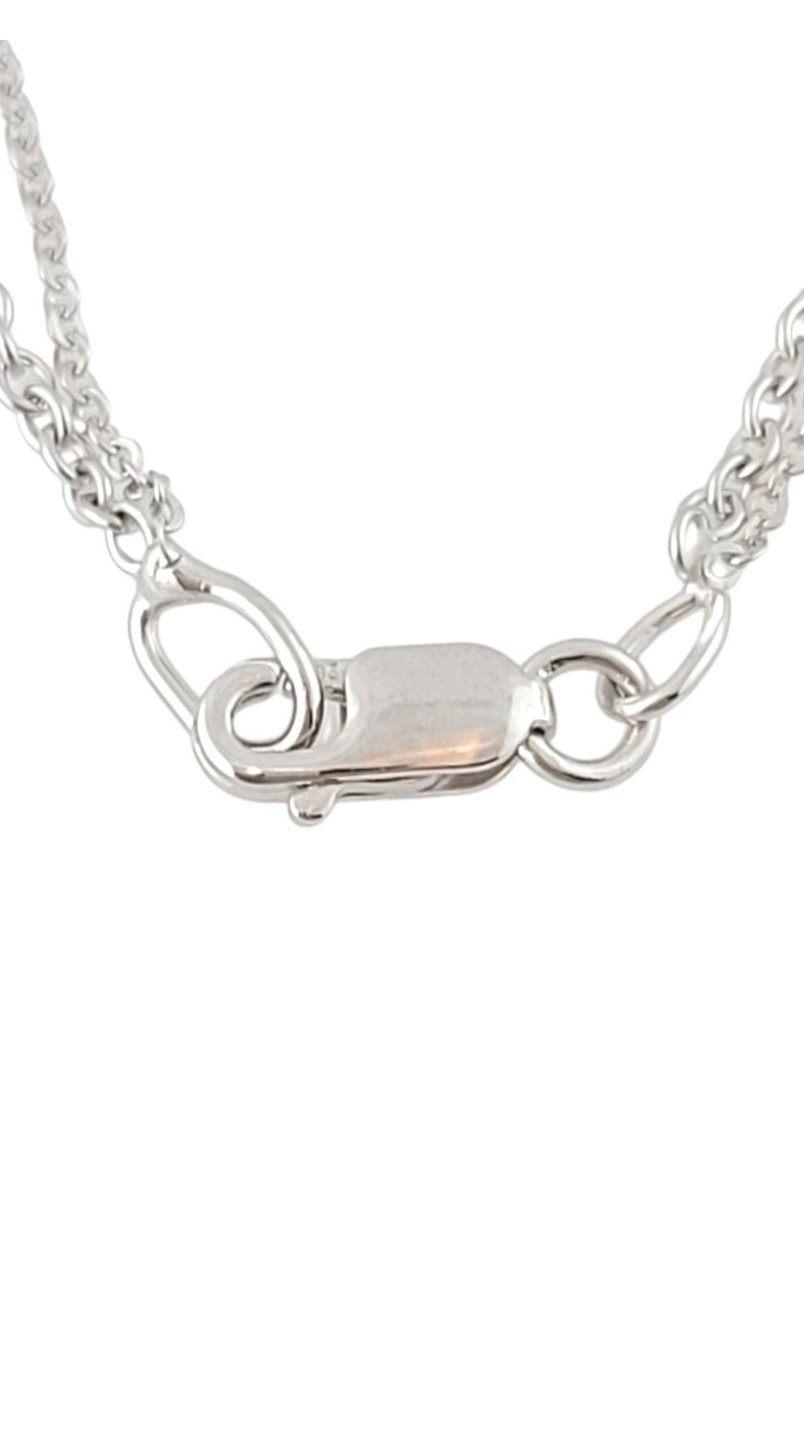 Women's 14K White Gold Two-Strand Chain Necklace #16318 For Sale
