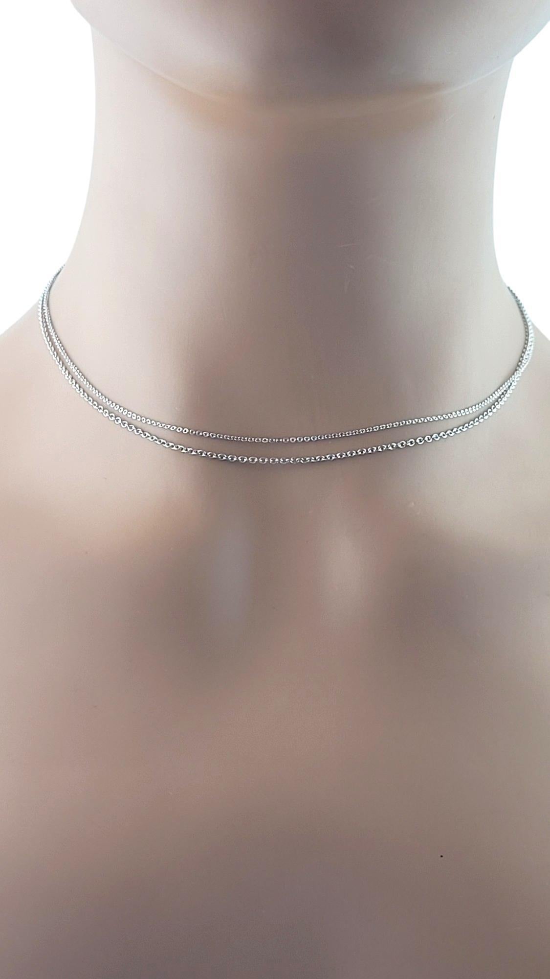 14K White Gold Two-Strand Chain Necklace #16318 For Sale 2