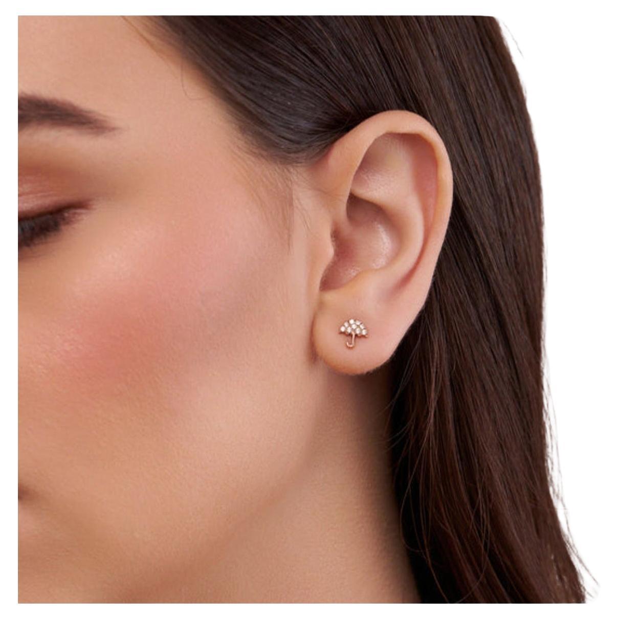 14k white gold Umbrella Style Moissanite Earring Beautiful Earrings For Her