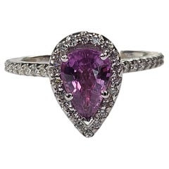 14K White Gold 1.72ct. Purple Sapphire and Diamond Cocktail/Engagement Ring