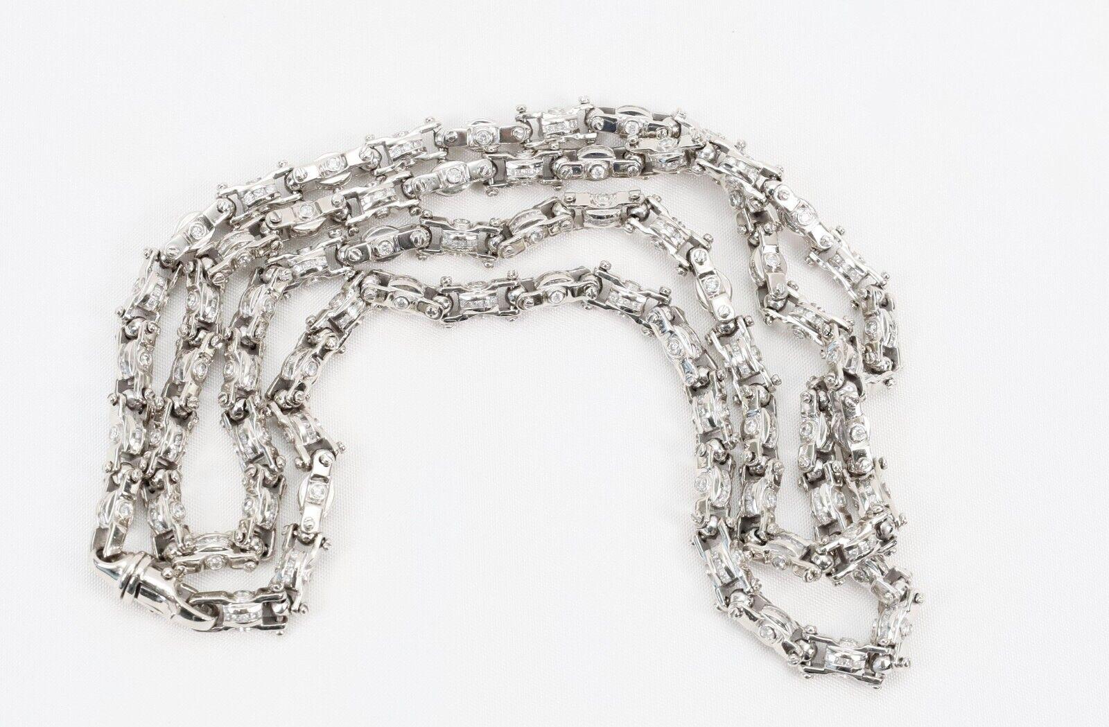 Chaîne à maillons unique en or blanc 14 carats, 38,5 pouces - 175,5 g Pour hommes en vente