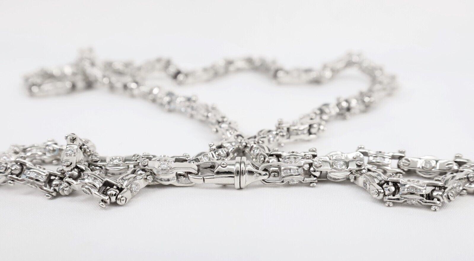 Chaîne à maillons unique en or blanc 14 carats, 38,5 pouces - 175,5 g en vente 1
