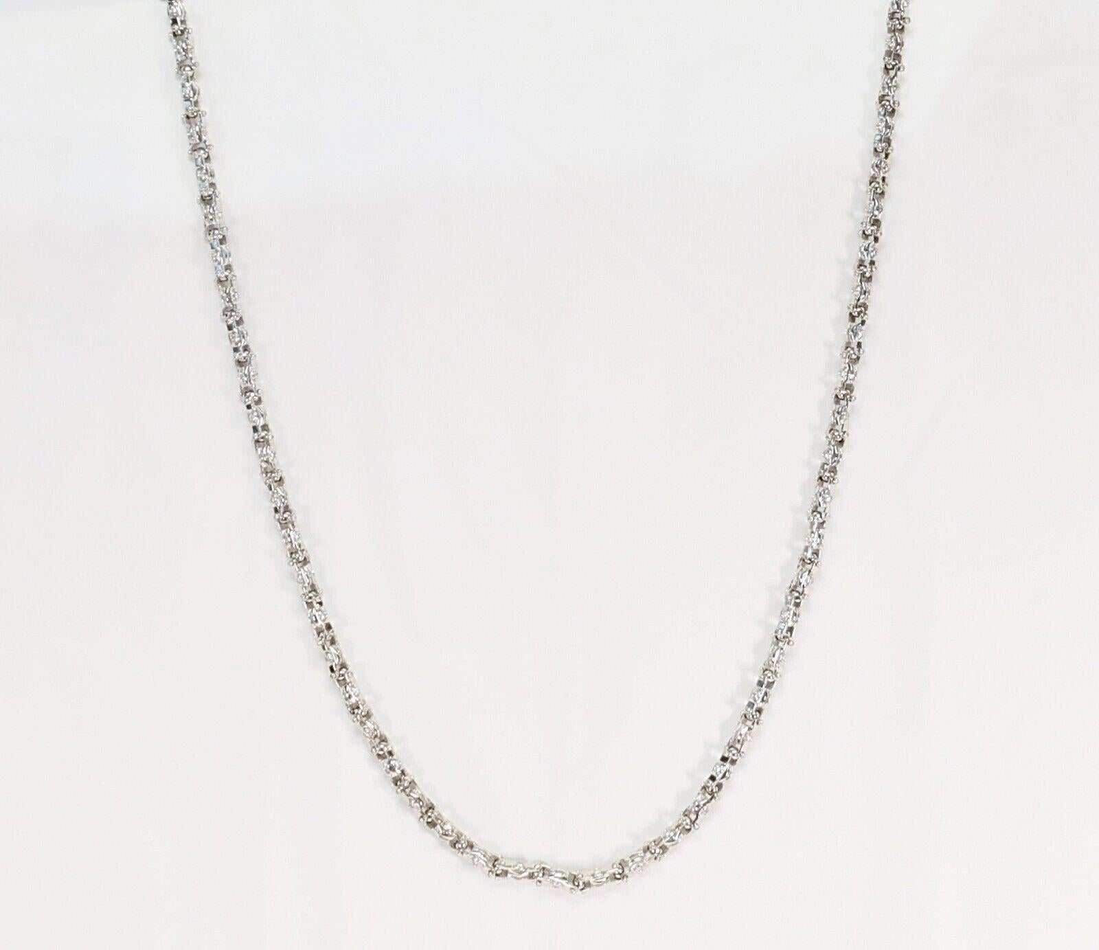 Chaîne à maillons unique en or blanc 14 carats, 38,5 pouces - 175,5 g en vente 2