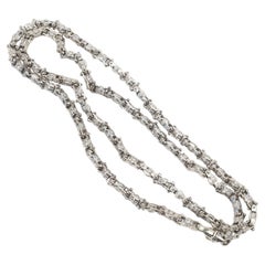 Cadena de eslabones de diamantes única de oro blanco de 14k, 38,5 pulgadas - 175,5 g