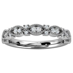 Anello in oro bianco 14k con diamante a grani di valenza "1/5 Ct. tw