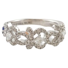 Bracelet Vera Wang Love Collection en or blanc 14 carats avec diamants et saphirs, taille 5 n° 14766