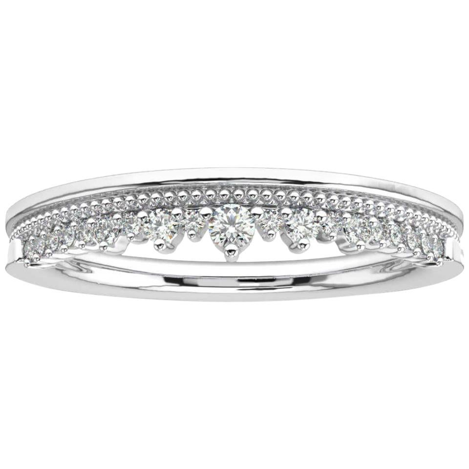 14K White Gold Victoria Diamond Ring '1/6 Ct. tw' For Sale