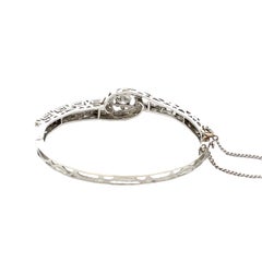 14K White Gold Vintage 1.1 Carat Weight Diamond Bracelet