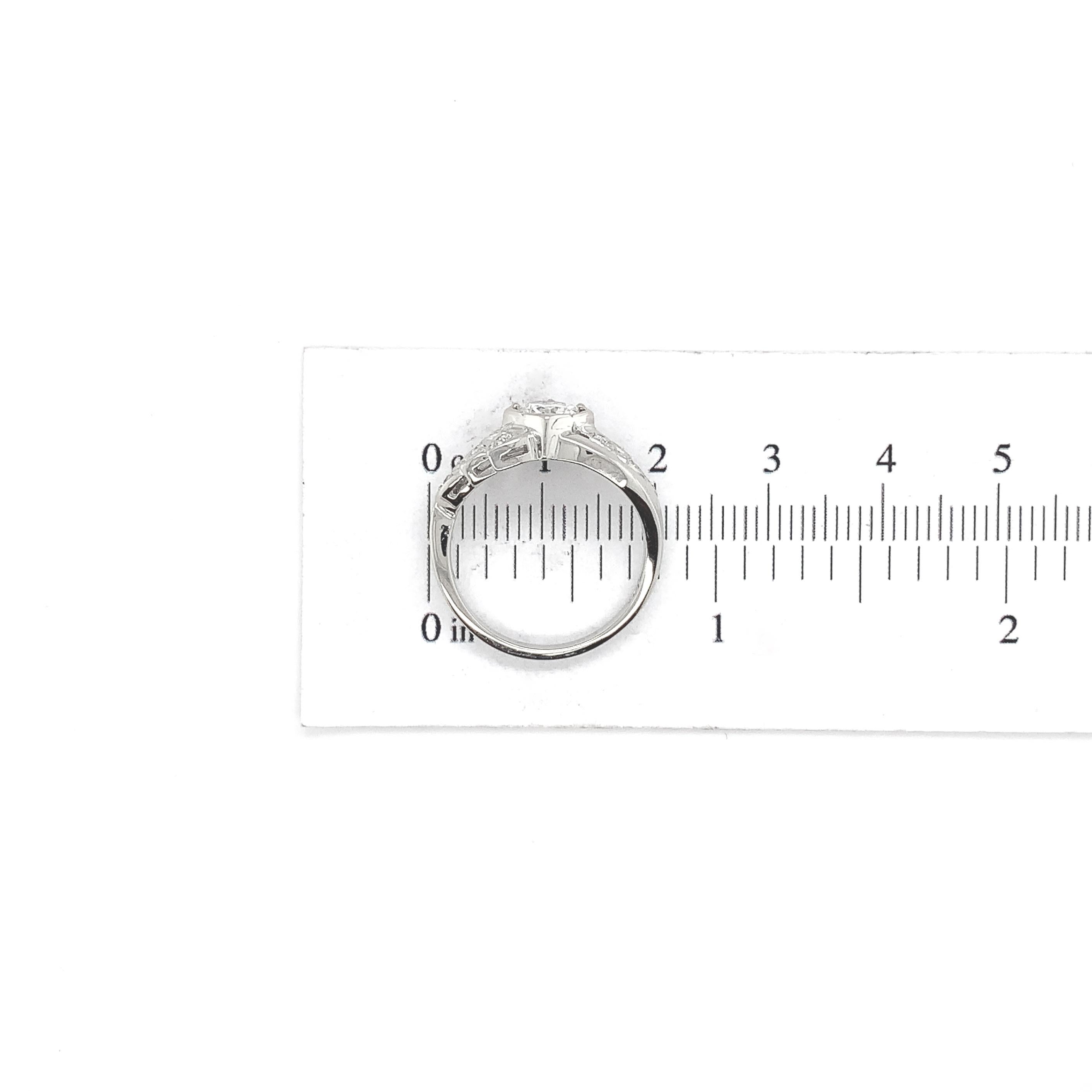 14K White Gold Vintage .50ct Diamond Engagement Ring with GIA Report 5