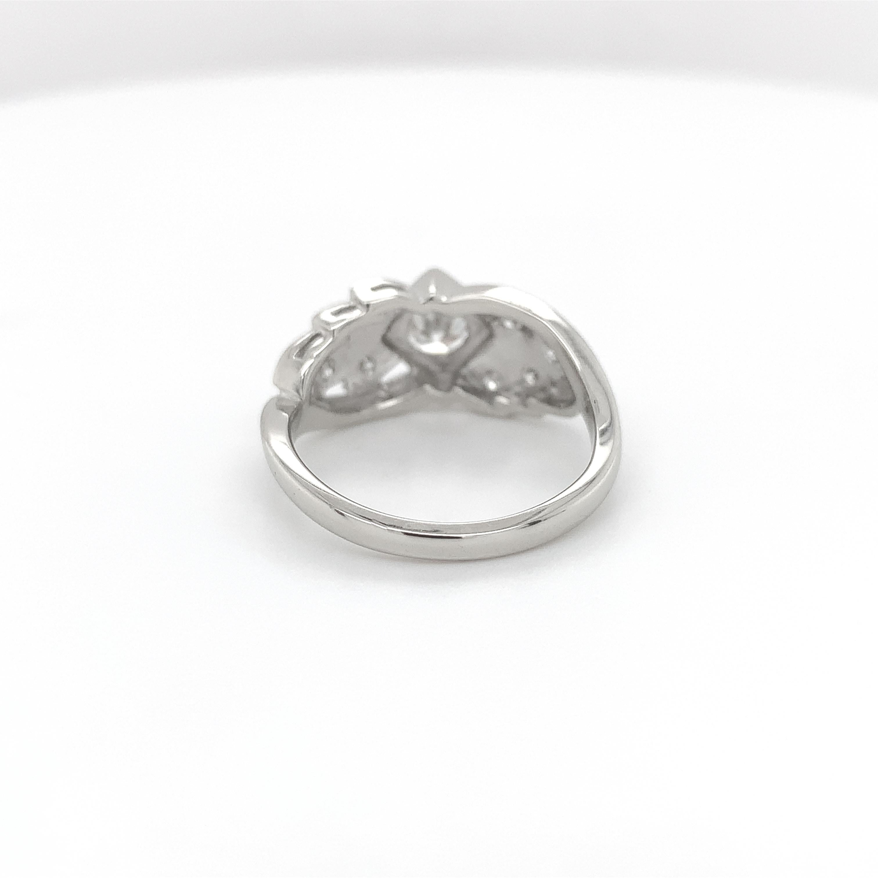 Women's 14K White Gold Vintage .50ct Diamond Engagement Ring with GIA Report