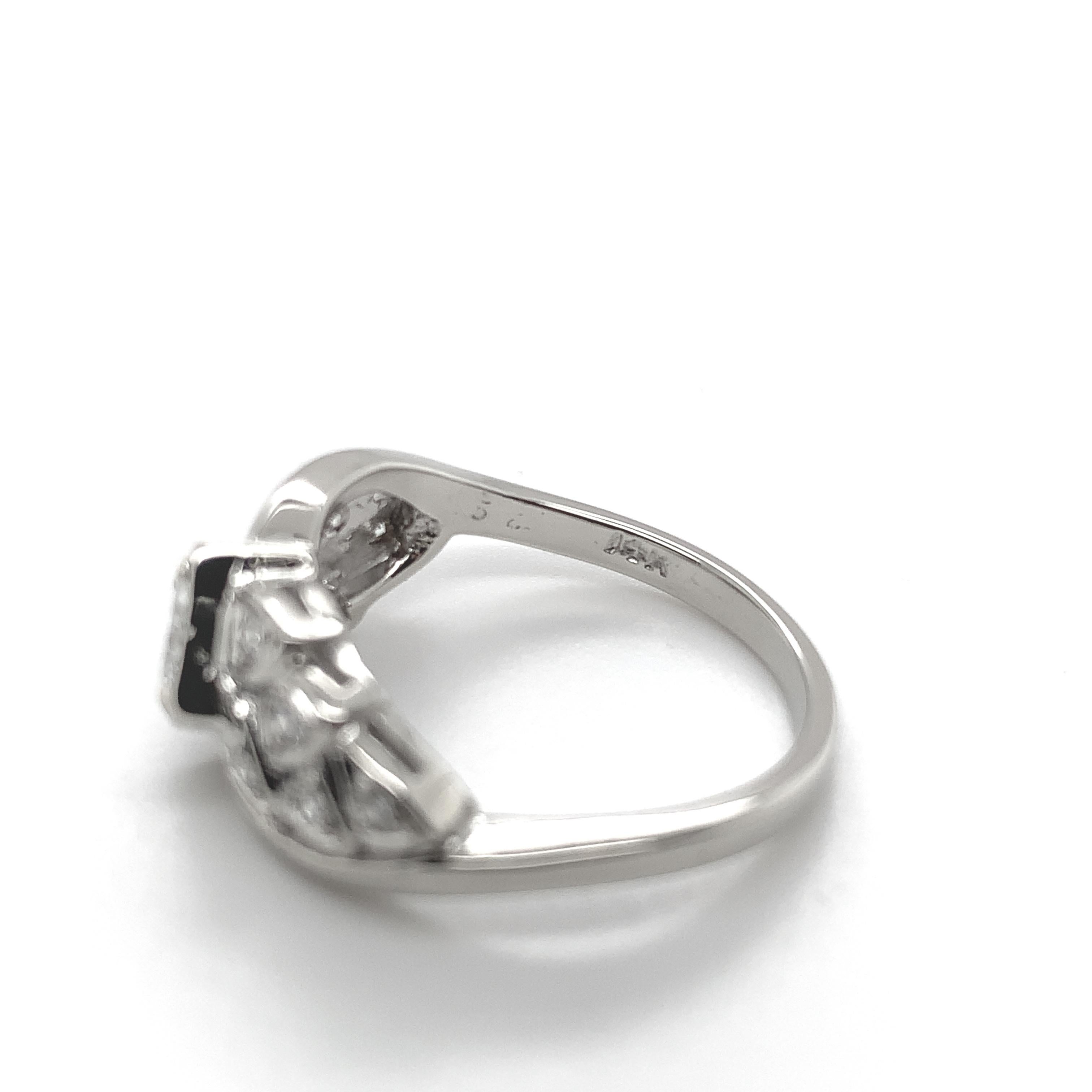 14K White Gold Vintage .50ct Diamond Engagement Ring with GIA Report 3