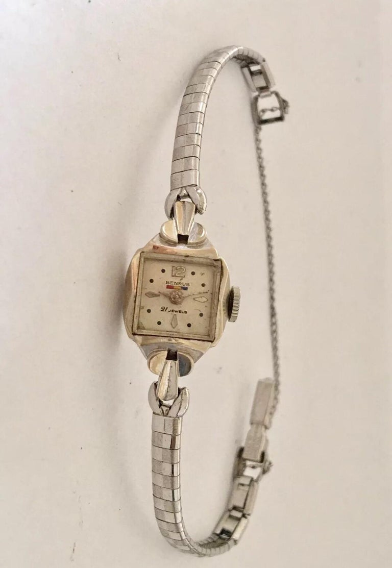 14 Karat White Gold Vintage Benrus Cocktail Watch For Sale at 1stDibs ...