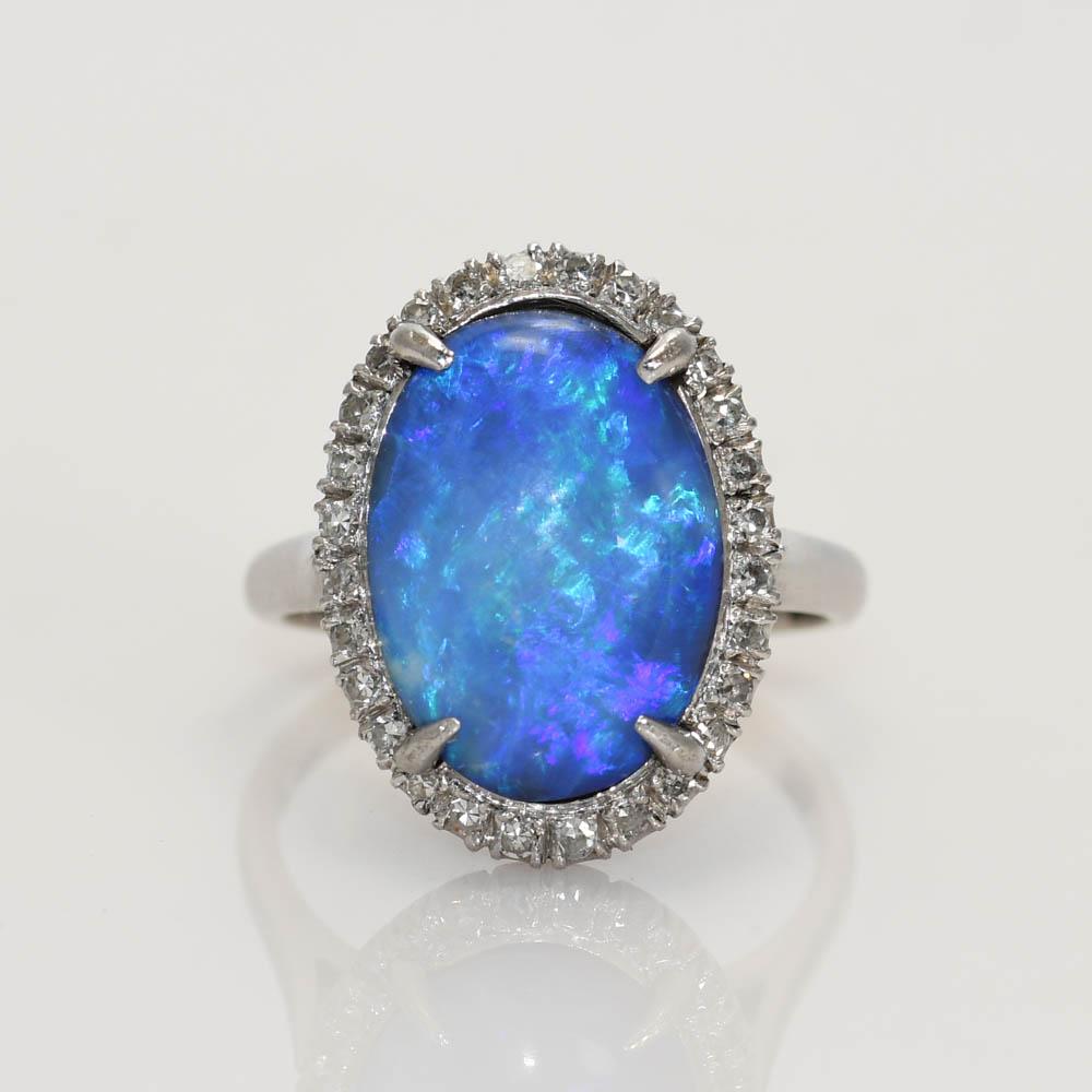 vintage black opal ring