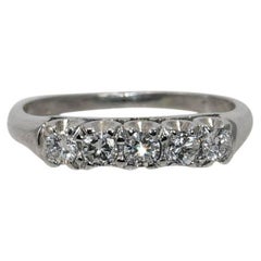 Fascia di diamanti vintage in oro bianco 14K 0,50ct