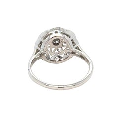 14K White Gold Vintage Diamond Circle Ring