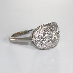 14K White Gold Vintage Diamond Cocktail Ring 2.15ct