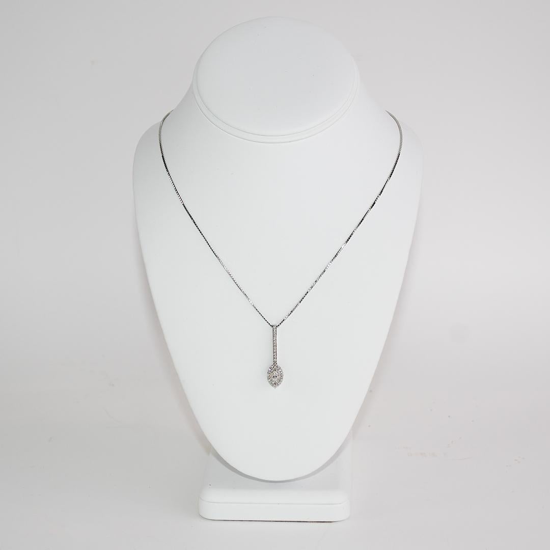 da uomo o donna Collana con diamanti vintage in oro bianco 14K 0,50ct in vendita