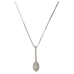 Collar de diamantes vintage de oro blanco de 14 quilates 0,50 ct