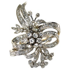 Bague vintage en or blanc 14 carats avec ruban de diamants 2,00 carats