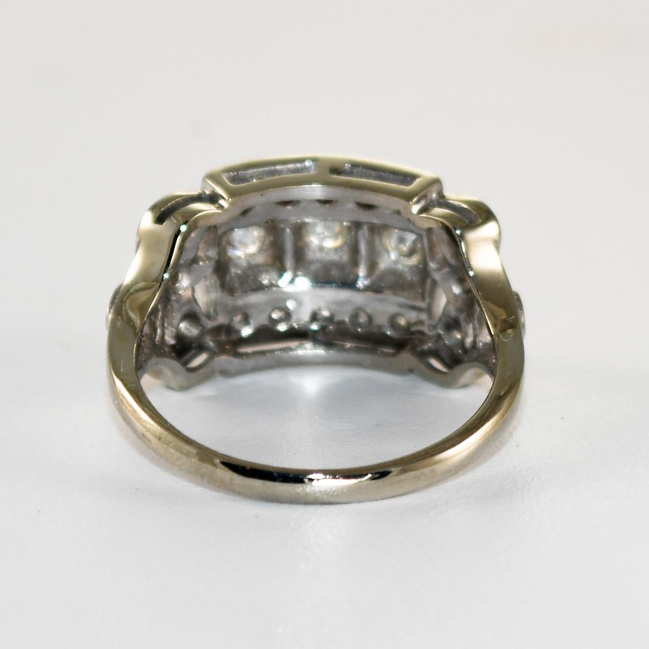 Bague en or blanc 14K avec diamant vintage 0.20ct Excellent état - En vente à Laguna Beach, CA