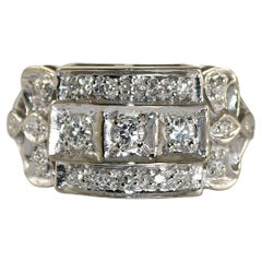 Anillo Diamante Vintage Oro Blanco 14K 0,20ct