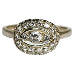 14K White Gold Vintage Diamond Ring 0.25ct